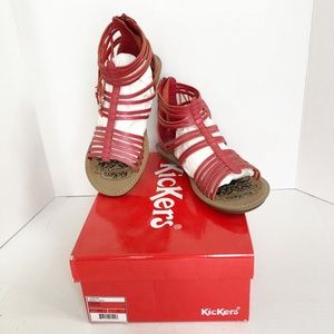 NIB Kickers Lilou Gladiator Sandal Red Sz 6.5